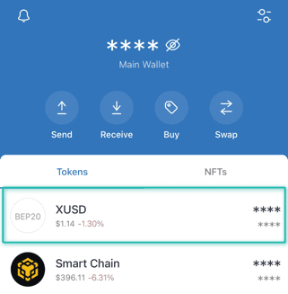 Wallet XUSD Select Token