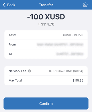 Wallet XUSD Confirm