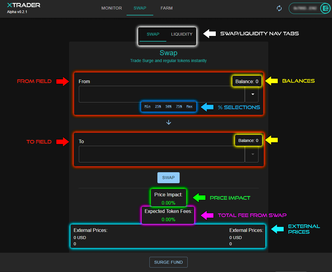 XSurge Dapp Swap Page