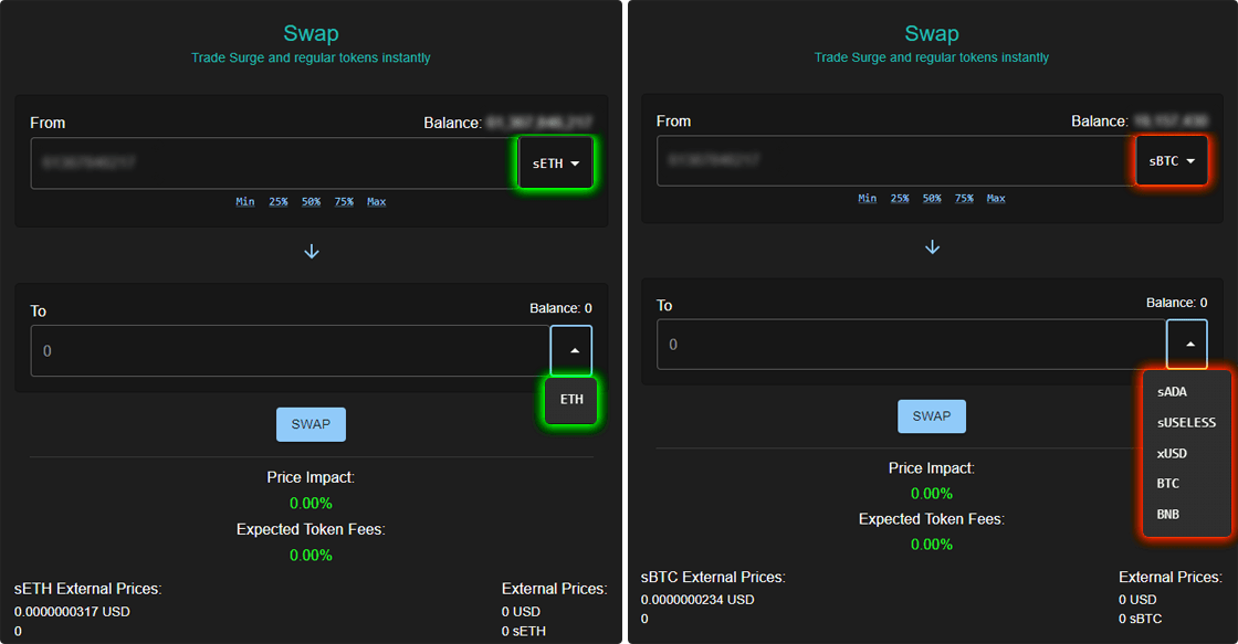 XSurge Dapp Swap Page 2