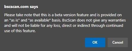 BSC Scan Contract Confirmation