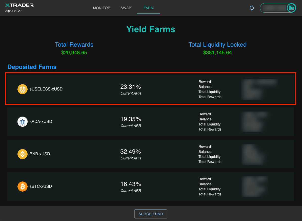 dApp Farm Tab Open