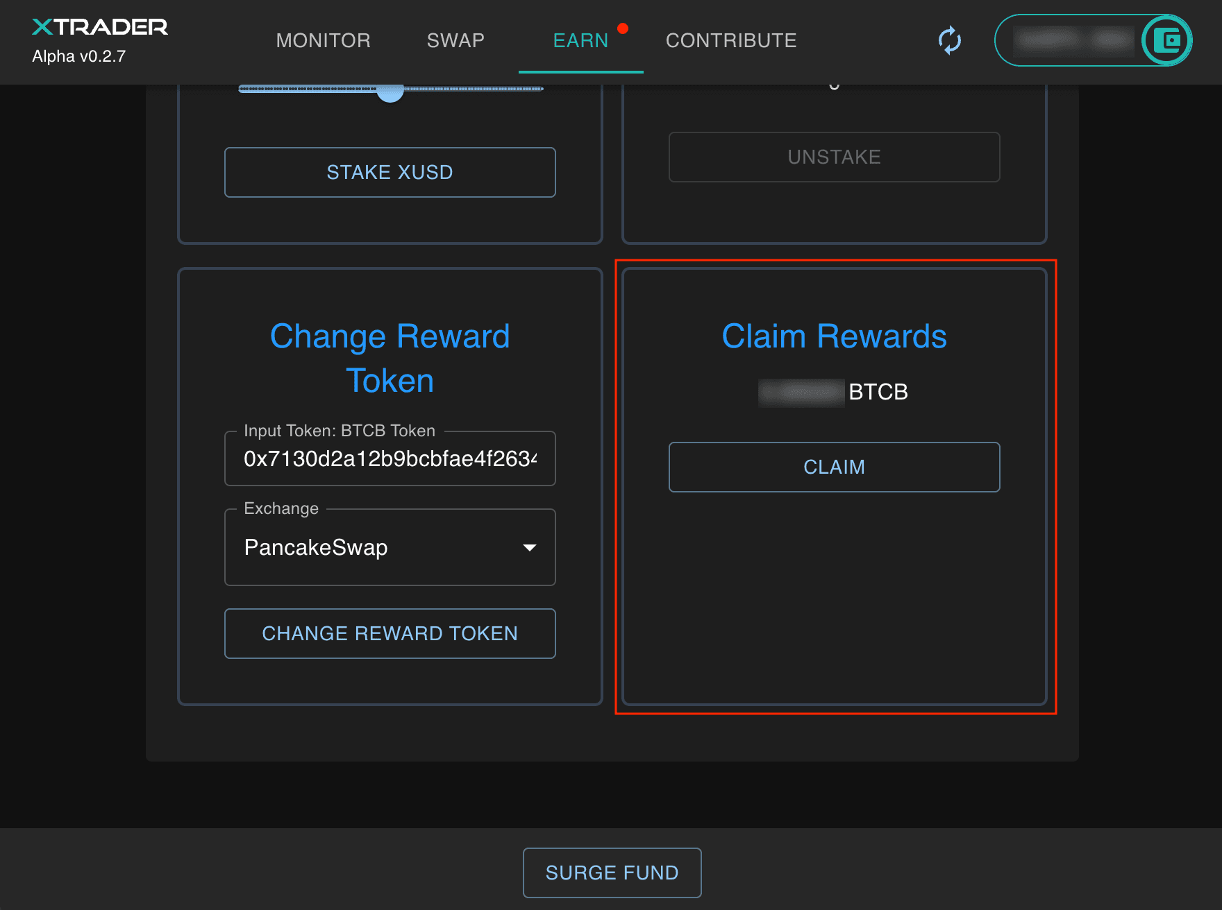 Xusd Rewards Token Changed